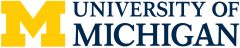 Large yellow M next to university of michigan text