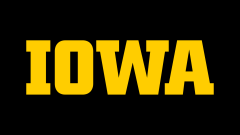 gold IOWA on a black background