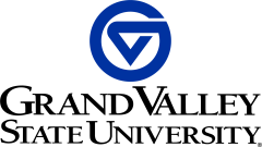 logo: blue circle with a stylized v inside (which can also be a G) and grand valley state university after