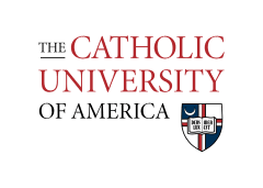 Logo with shield in bottom right with crescent moon, cross, and deus lux mea est